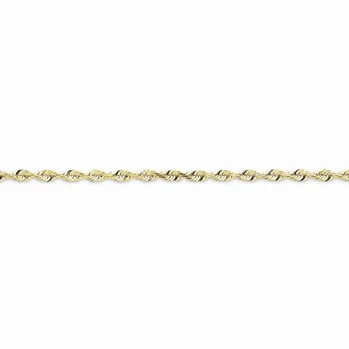 10K Yellow Gold Diamond-Cut Extra-Lite Rope Chain Anklet