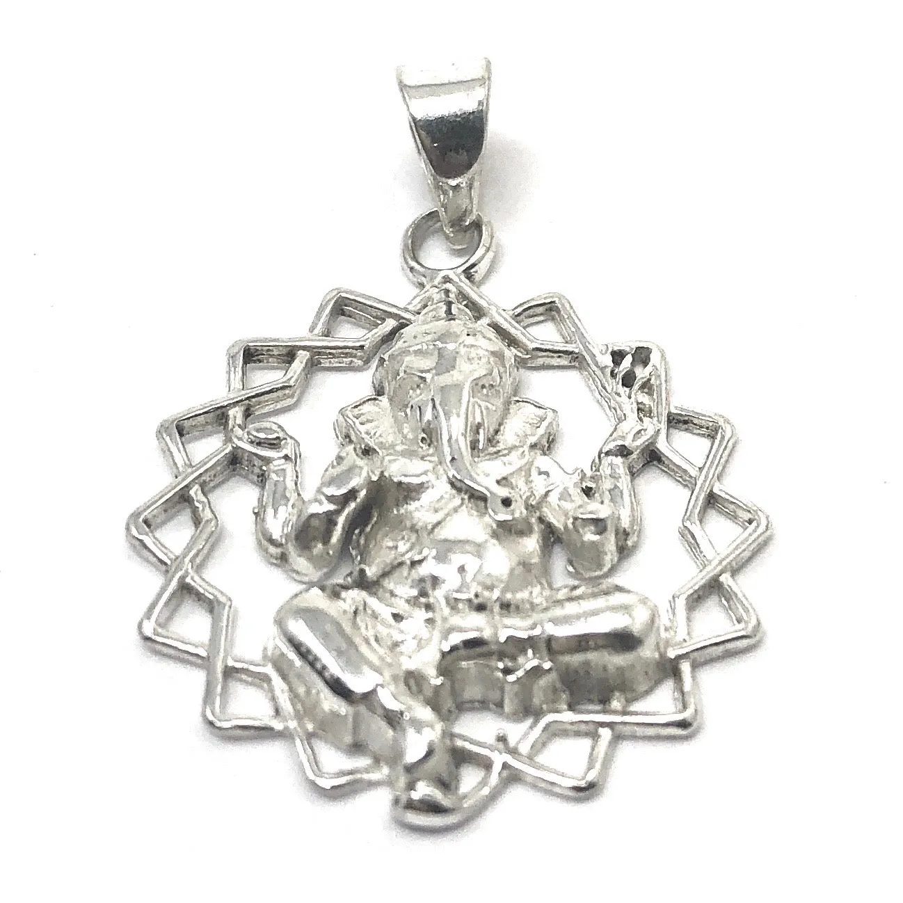 925 Silver Ganesha Pendant (Design 15)