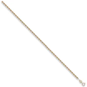 9ct Yellow Gold Hollow 2.7mm 18 Inch Rope Necklace 3.3g
