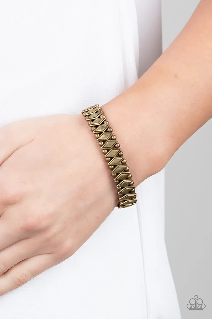 Abstract Advisory Brass Paparazzi Bracelet