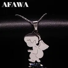 AFAWA Cute Angel Women Boy Kids Jewelry Stainless