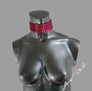 Choker red sexy boudoir body harness dance club wear