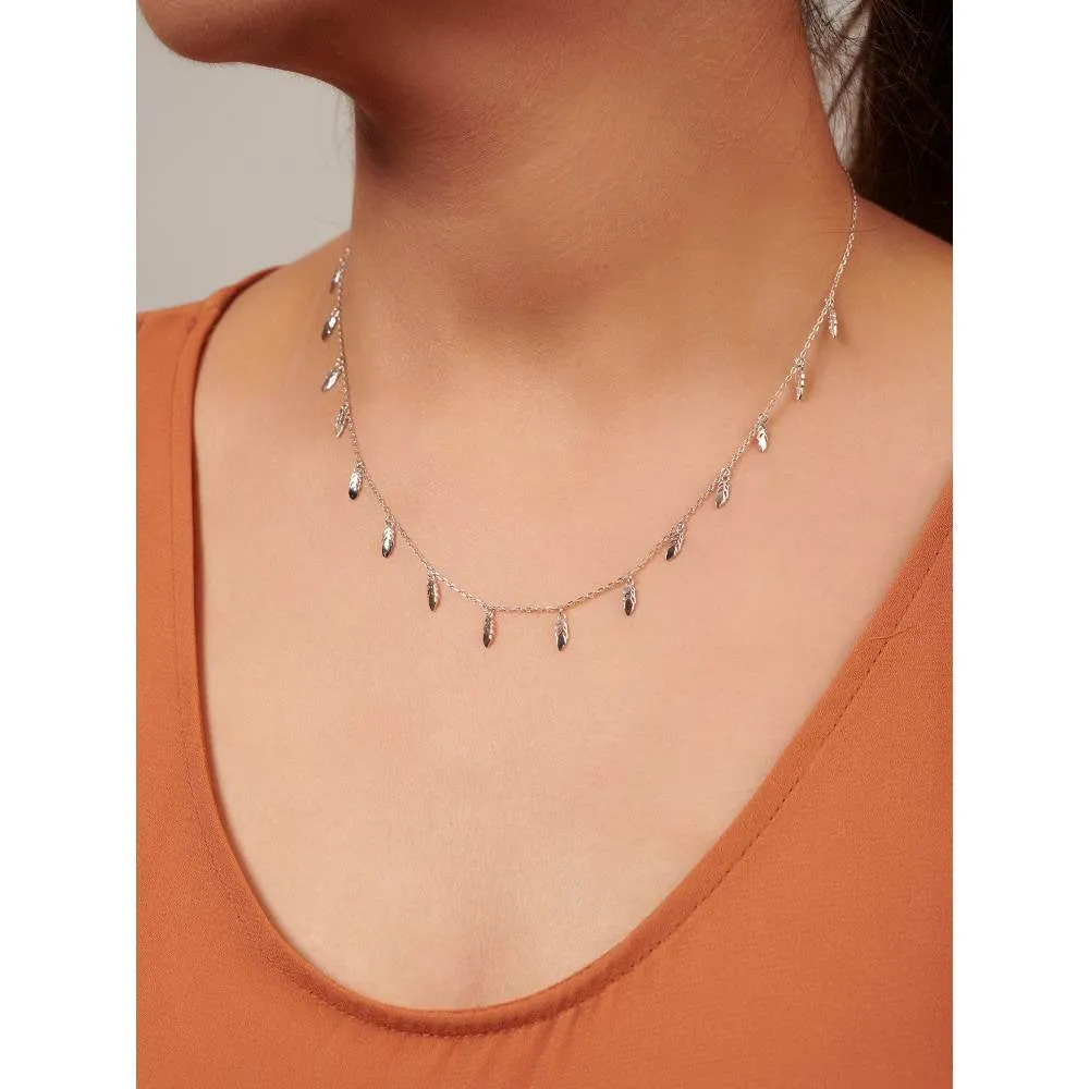 Curio Cottage Pure Silver Feather Necklace
