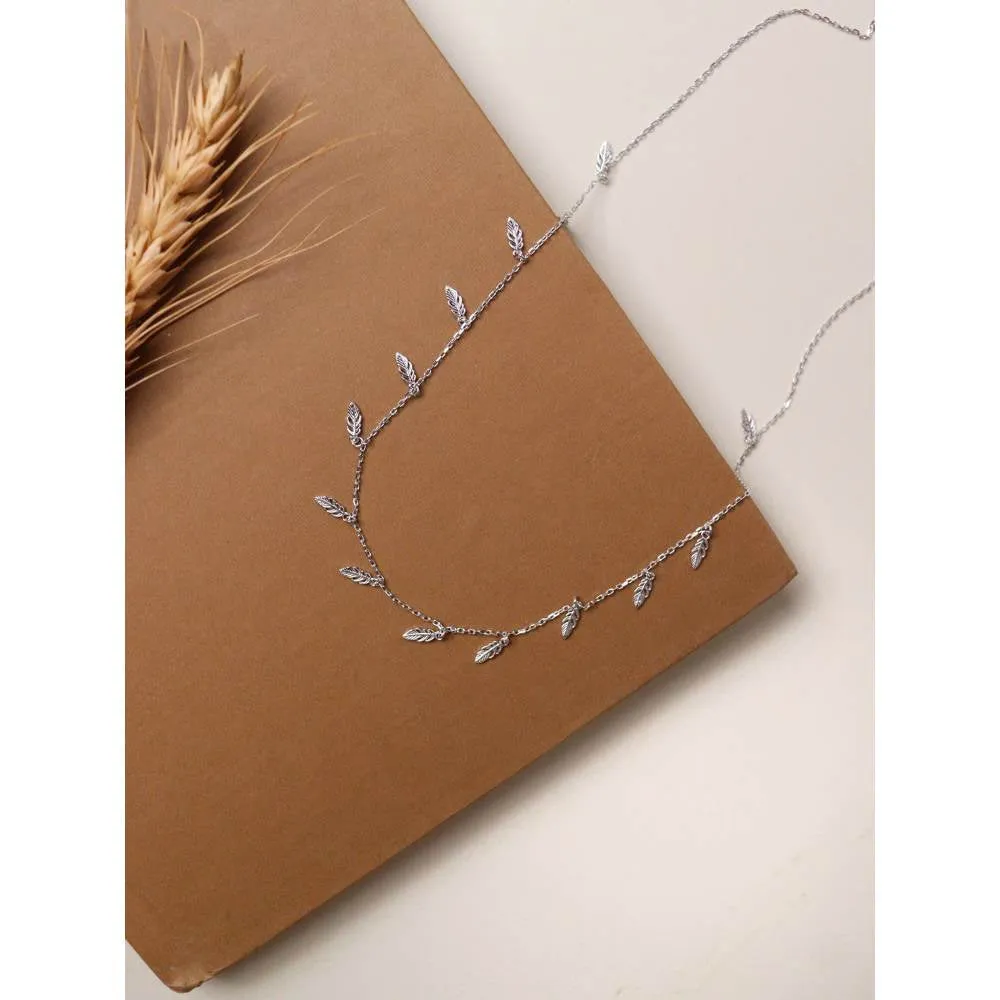Curio Cottage Pure Silver Feather Necklace