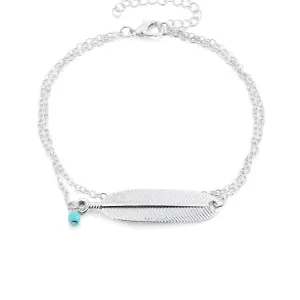 Double Layer Anklet Chains For Woman
