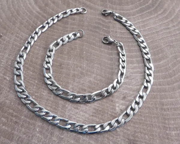 Figaro Chain Stainless Steel Necklace Gold