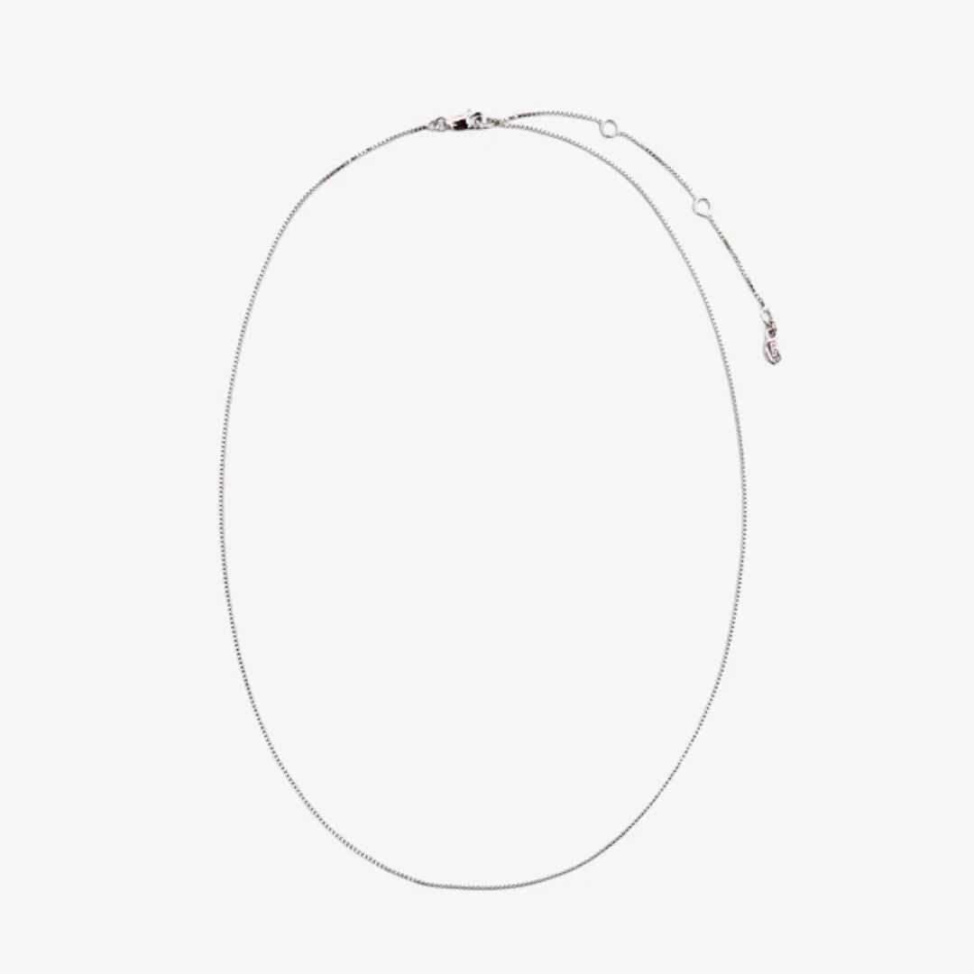 Fine Box Chain Necklace 16" (Sterling Silver)