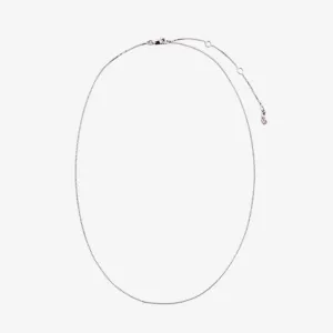 Fine Box Chain Necklace 16" (Sterling Silver)