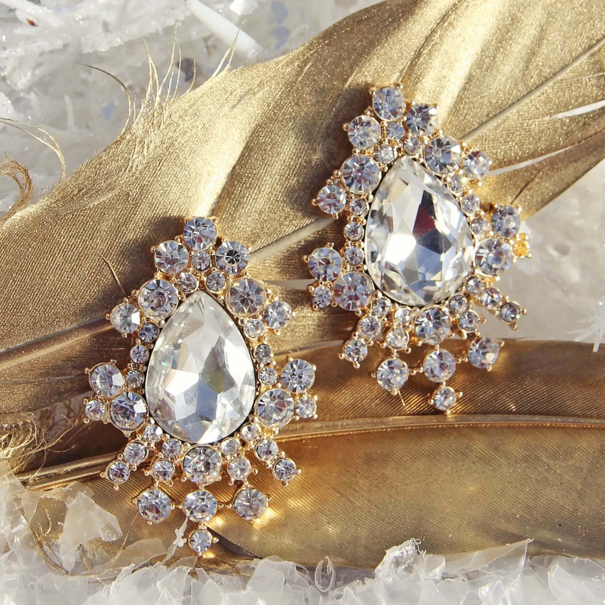 Golden Feather Earrings