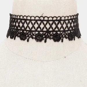 iLLASPARKZ Floral lace net choker necklace