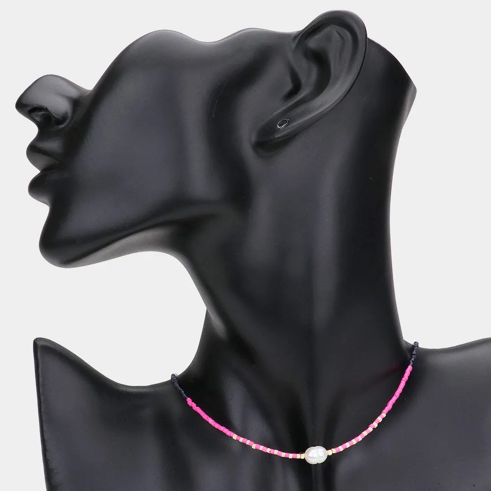 iLLASPARKZ Freshwater Pearl Accented Beaded Choker Necklace