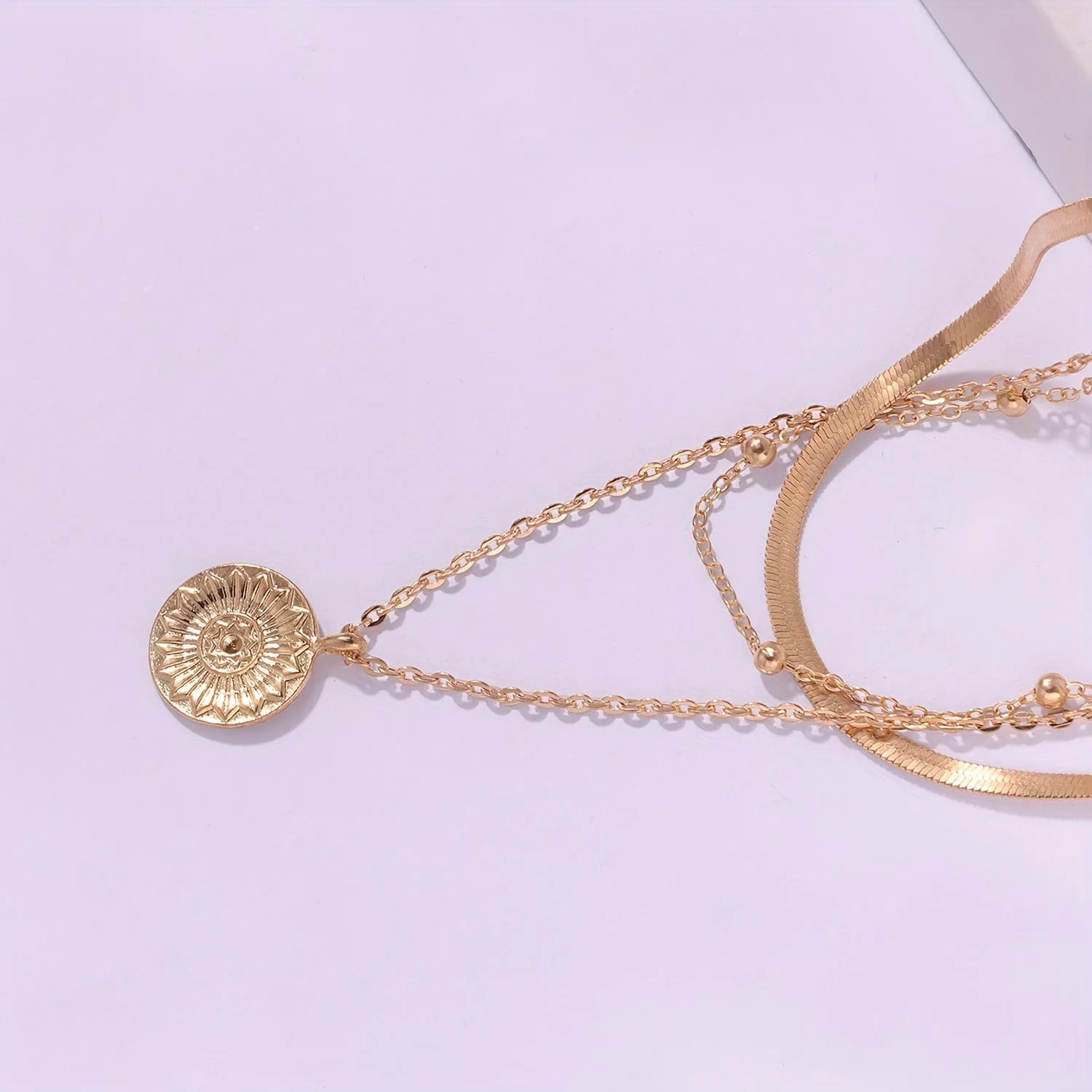 Lotus Pattern Pendant Necklace in Silver Plating  Elegant and Chic