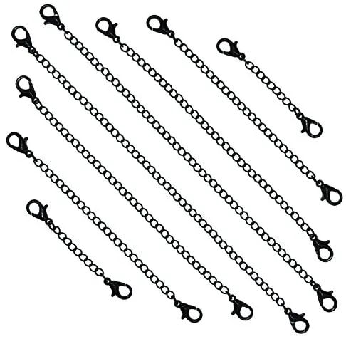 Mandala Crafts Stainless Steel Necklace Extender Bracelet Extender Chain with Double Lobster Clasps, Set of 8 Pieces