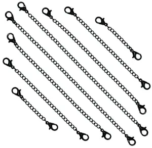Mandala Crafts Stainless Steel Necklace Extender Bracelet Extender Chain with Double Lobster Clasps, Set of 8 Pieces