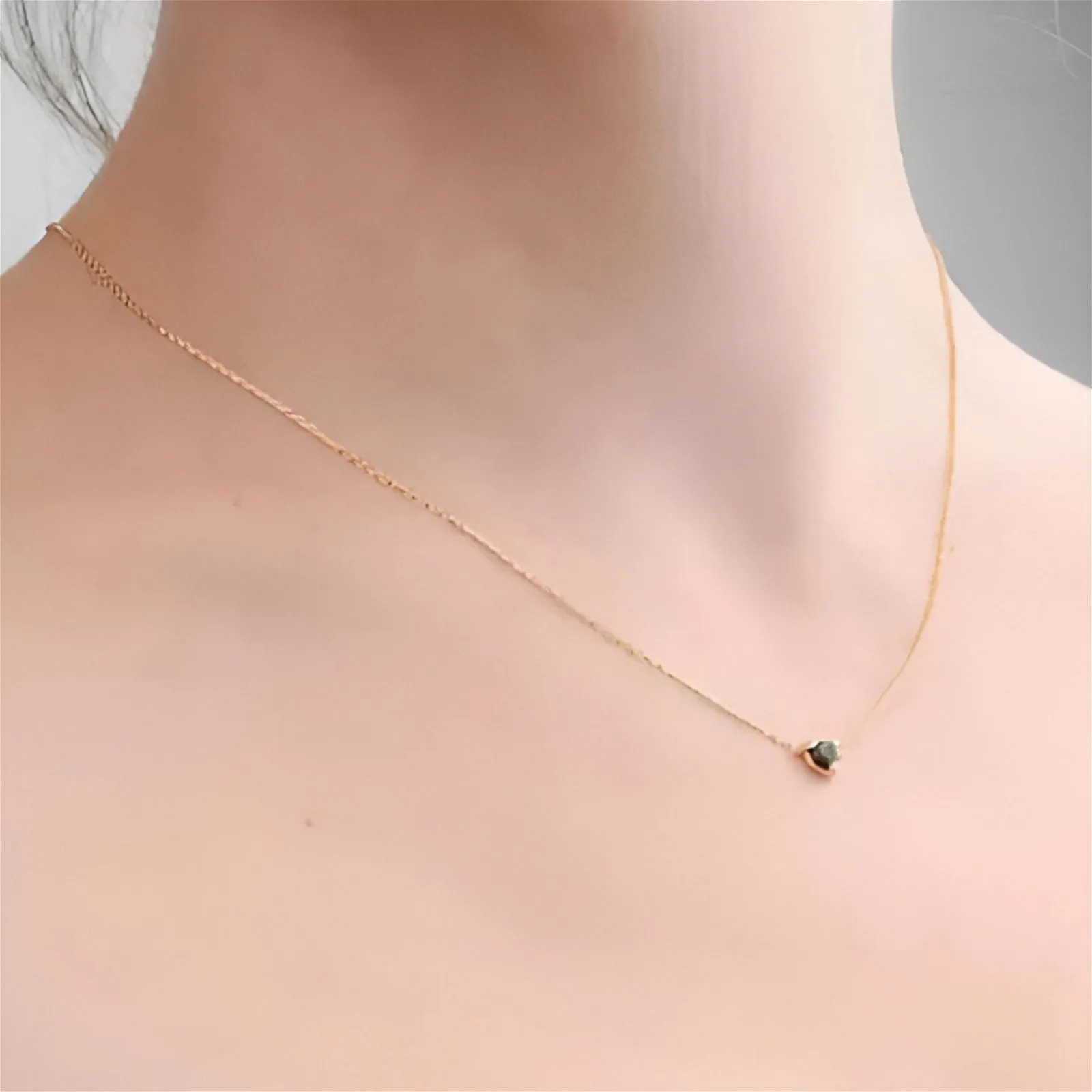 Minimalist Black Diamond Necklace