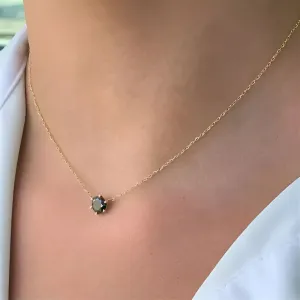 Minimalist Black Diamond Necklace
