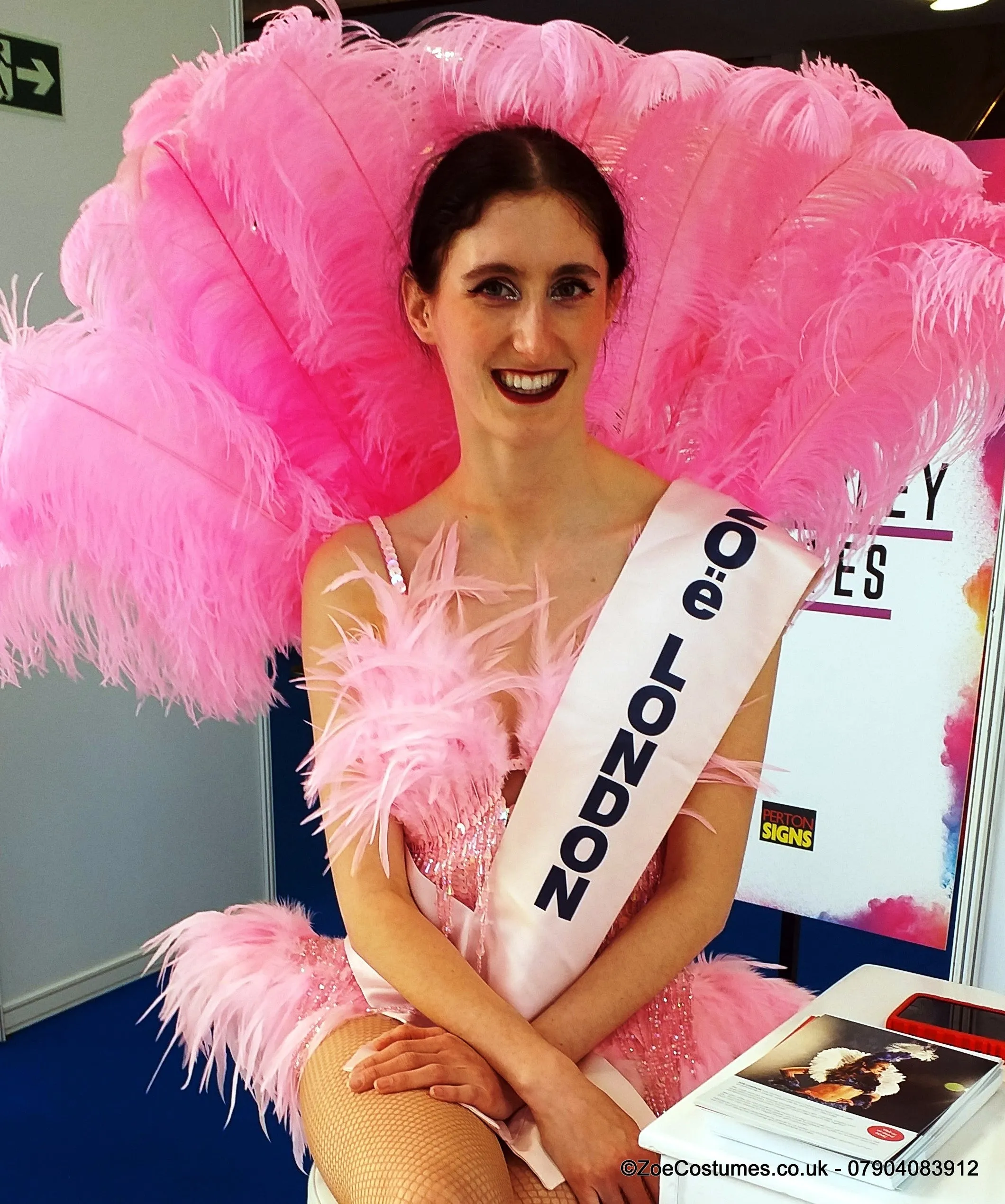 Pink Burlesque Feather Fans for Hire | Zoe London Dance Costumes Hire