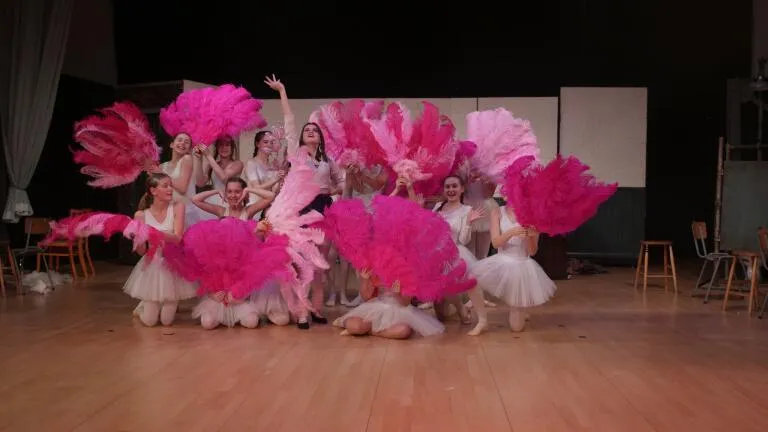 Pink Burlesque Feather Fans for Hire | Zoe London Dance Costumes Hire
