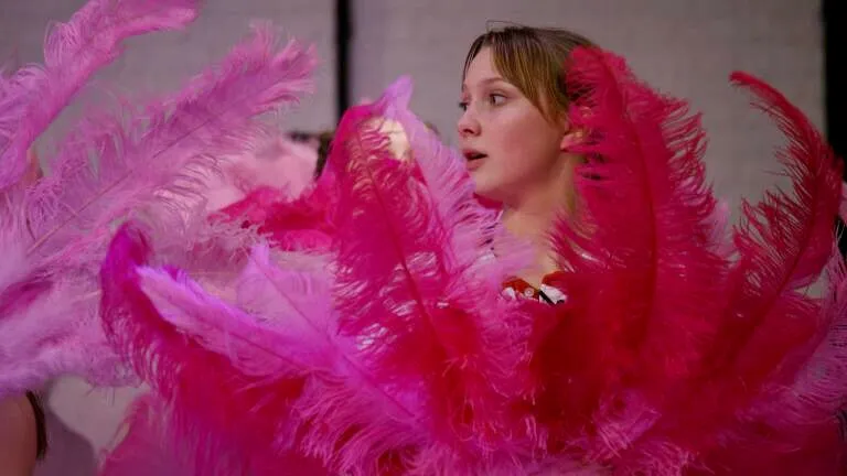 Pink Burlesque Feather Fans for Hire | Zoe London Dance Costumes Hire