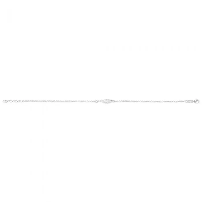 Sterling Silver 25cm Feather Anklet