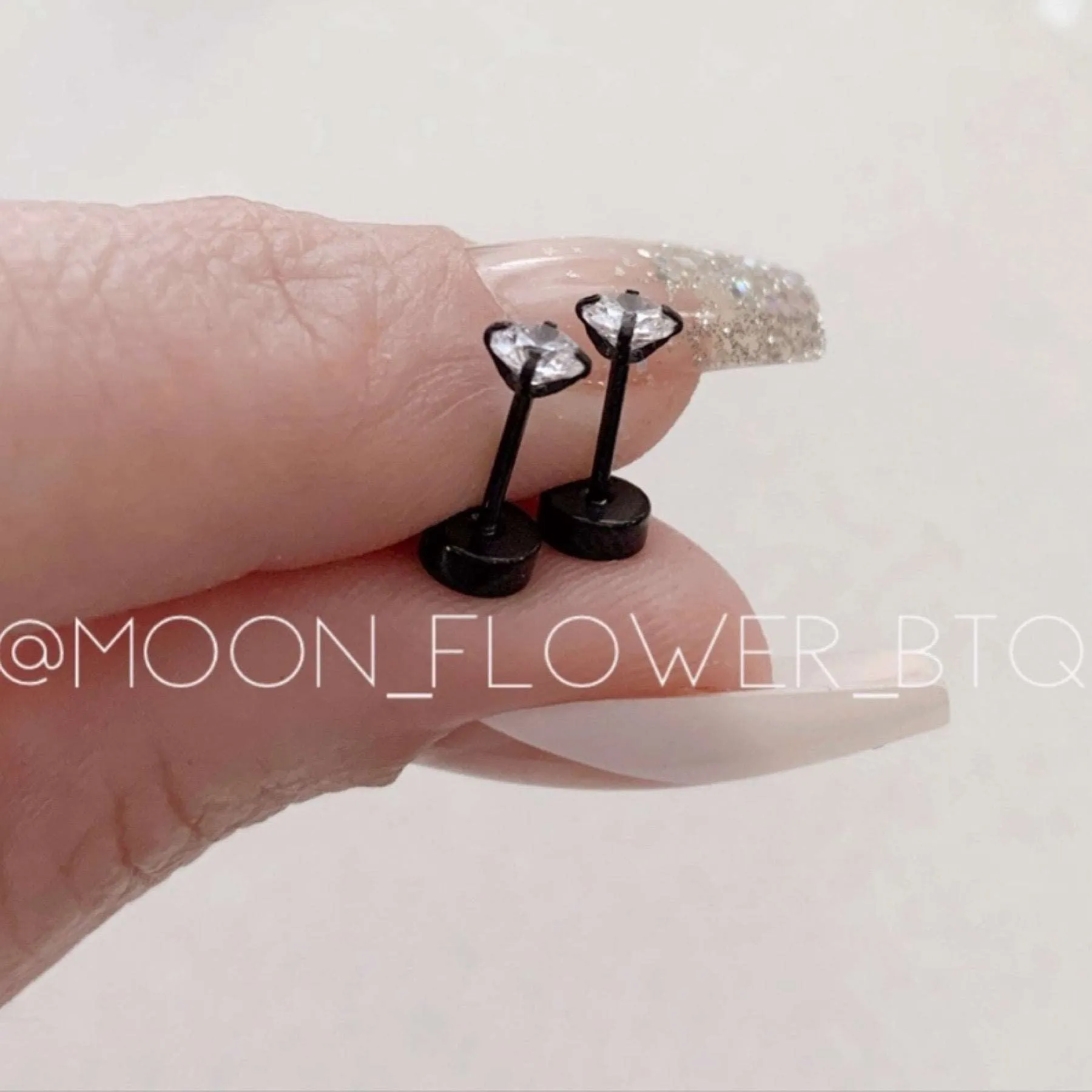 Tiny Black CZ Earrings