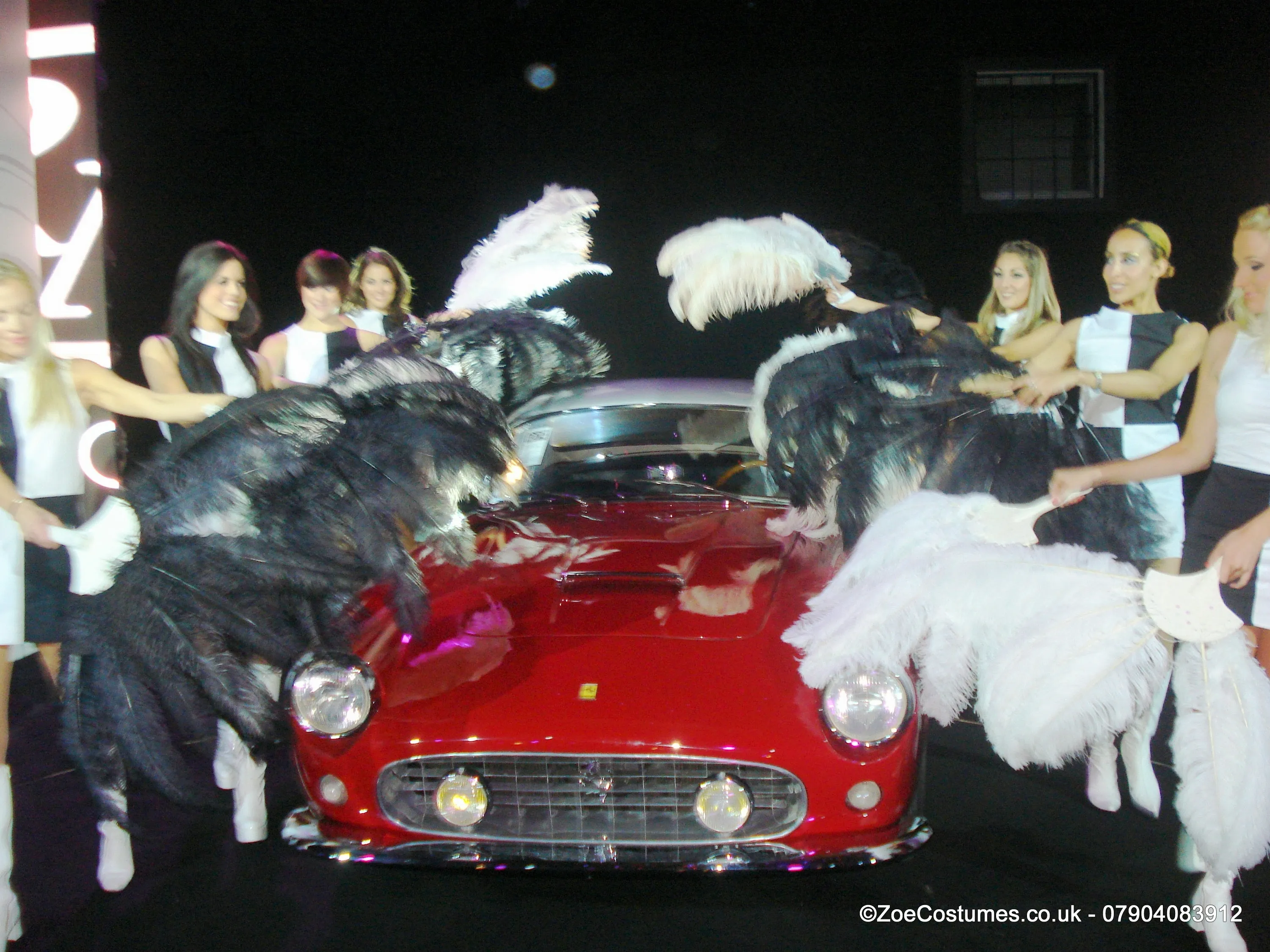 Turquoise and white Vintage Feather Fans for Hire | Zoe London Dance Costumes Hire